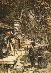 Hansel och Gretel" - Illustration av Arthur Rackham.