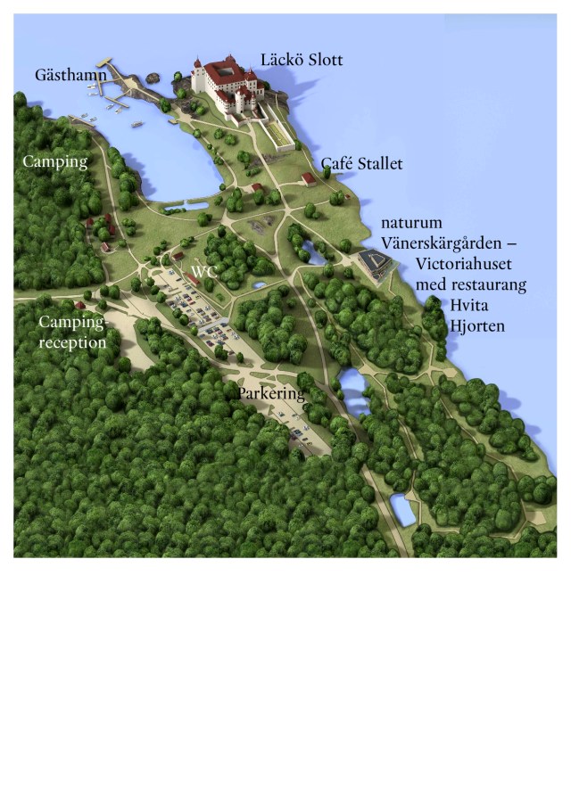 Läackö slott - karta över området.